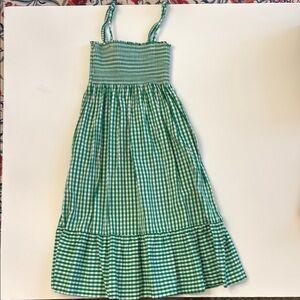 Little English Smocked Green Gingham Dress